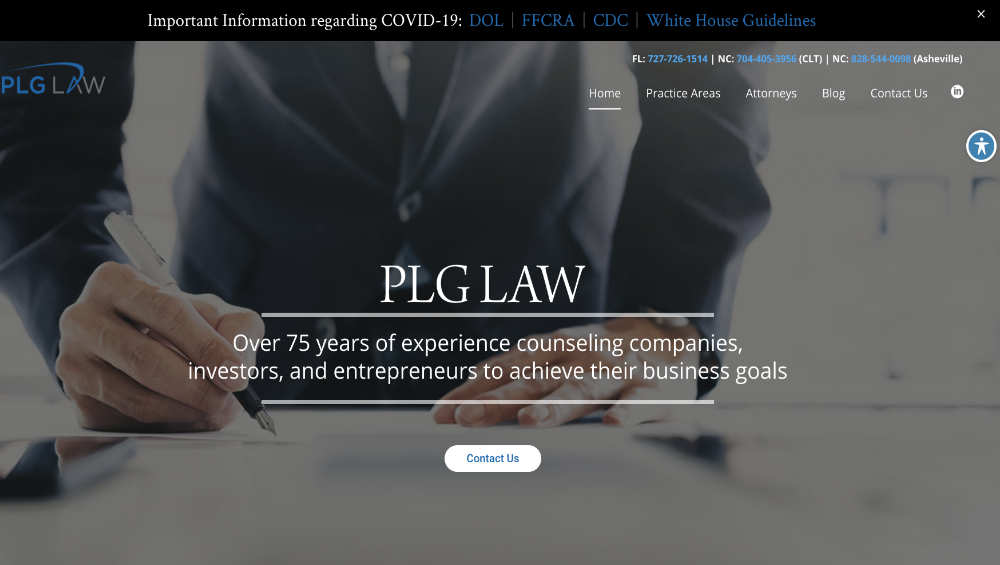 PLG Law website design